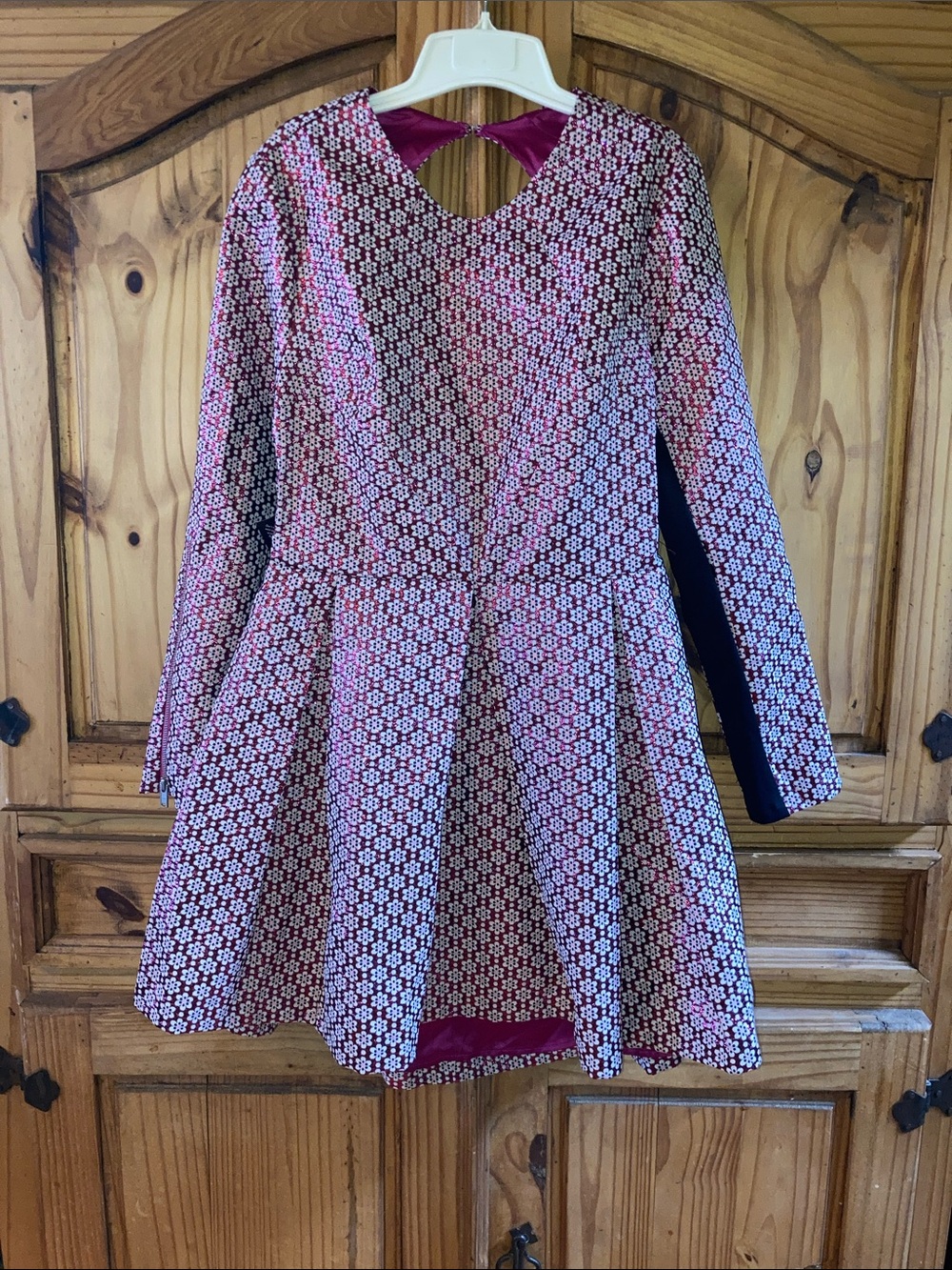 Nasty Gal metallic pink backless long sleeve asymmetrical dress size XL - NWT